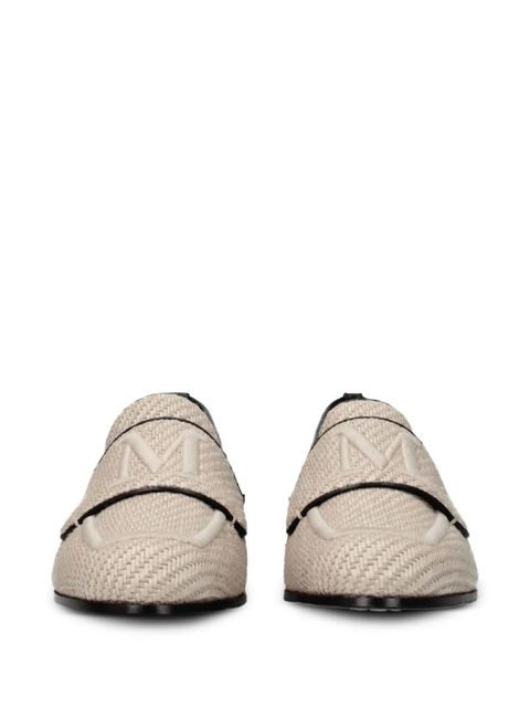Max Mara woven leather-trim loafers - Neutrals