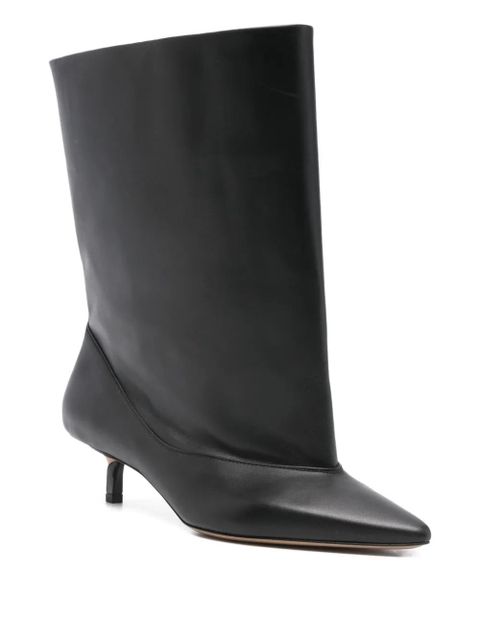 Jacquemus 45mm leather heeled ankle boots - Black - zdjęcie produktu nr 2