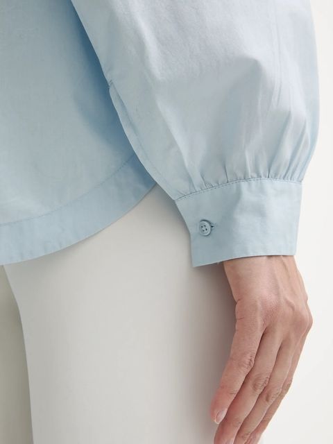 BOSS Orange koszula bawełniana damska kolor niebieski relaxed z kołnierzykiem klasycznym 50552163