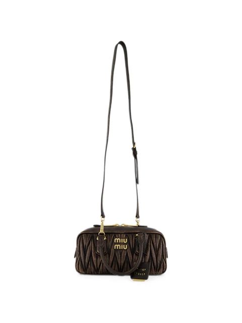 Miu Miu Arcadie matelassé leather cross body bag - Brown - zdjęcie produktu nr 2