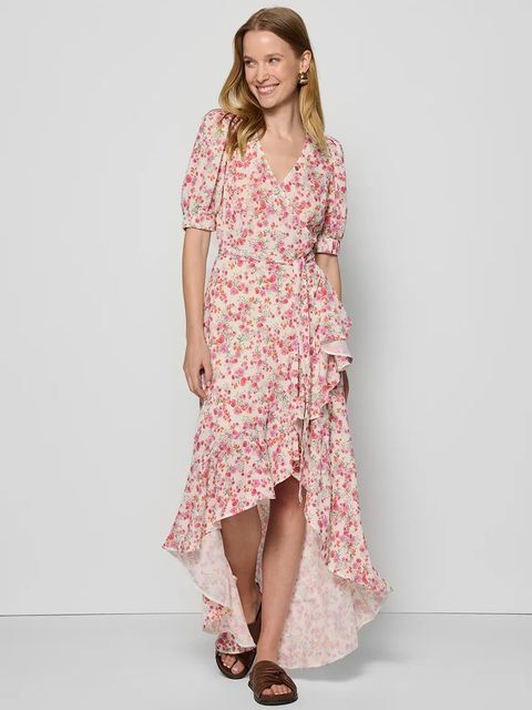 Bizuu sukienka ISLAY kolor różowy midi rozkloszowana ISLAY MULTIKOLOR - zdjęcie produktu nr 1