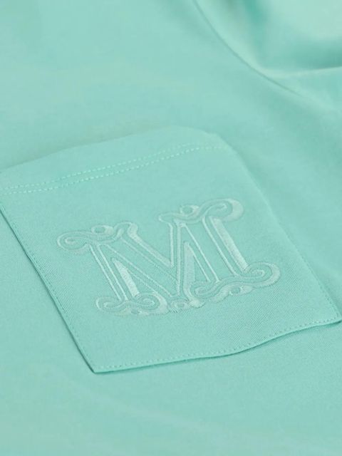 Max Mara chest-pocket embroidered-logo T-shirt - Green