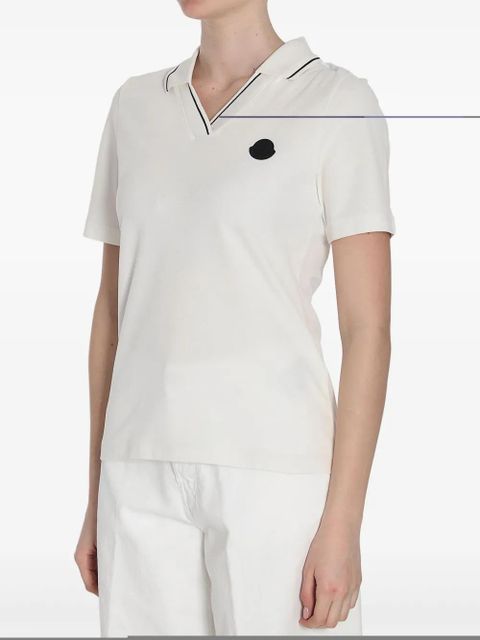Moncler logo-appliqué polo top - White