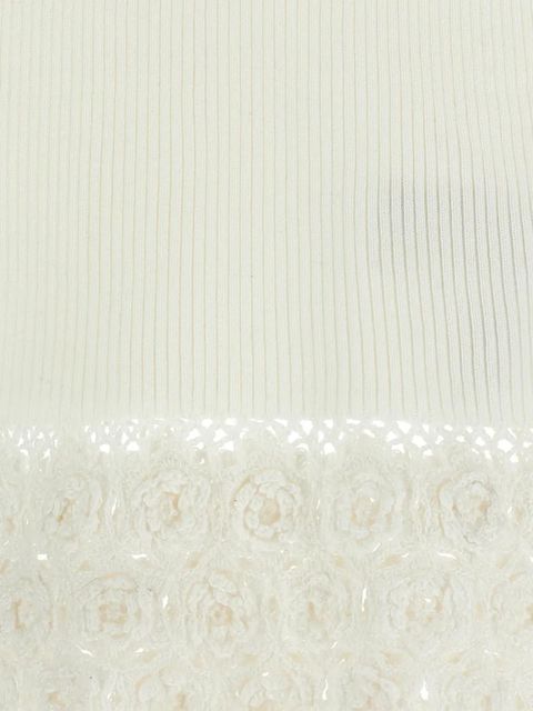 GANNI crochet ribbed V-neck tank top - Neutrals