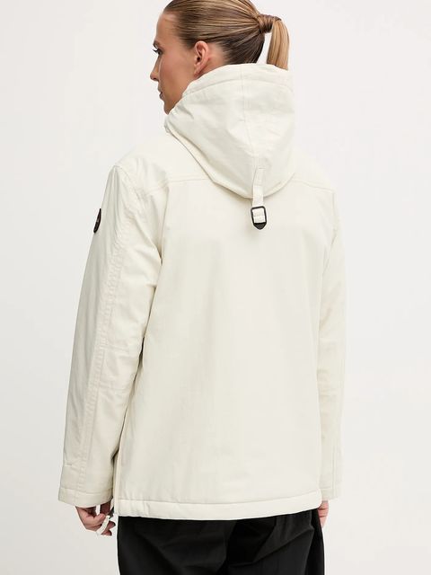 Napapijri kurtka Rainforest kolor beżowy przejściowa oversize NP0A4GM6N1J1