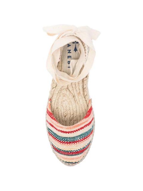 Manebi striped tie espadrilles - Red