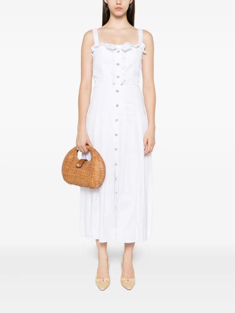 Alessandra Rich buttoned midi dress - White