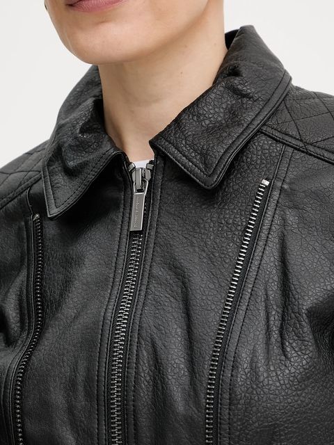 Armani Exchange kurtka skórzana kolor czarny przejściowa XW000654 AF16212