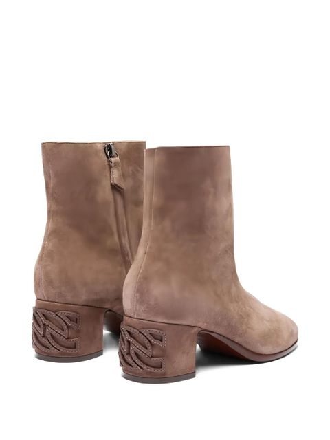 Casadei 50mm Muni block-heel suede boots - Brown