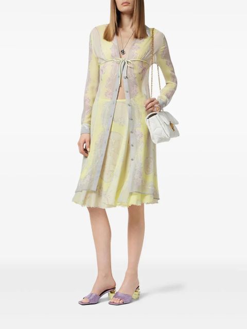 Versace Cameo silk midi shirt dress - Yellow - zdjęcie produktu nr 2