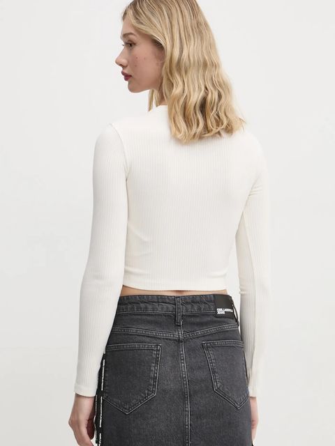 Karl Lagerfeld Jeans longsleeve damski kolor beżowy A1W17037 - zdjęcie produktu nr 2