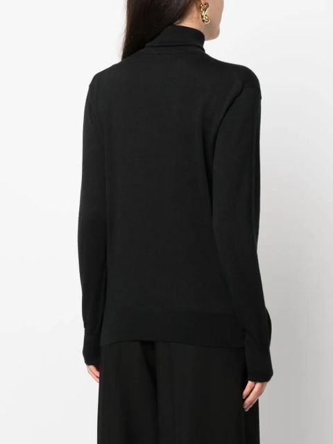 The Row roll-neck wool-blend jumper - Black