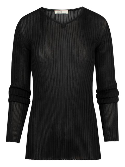 KHAITE Tia V-neck top - 200 BLACK - zdjęcie produktu nr 1
