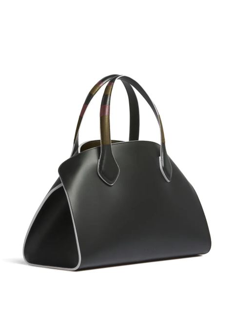 Marni contrast edges leather shoulder bag - Black