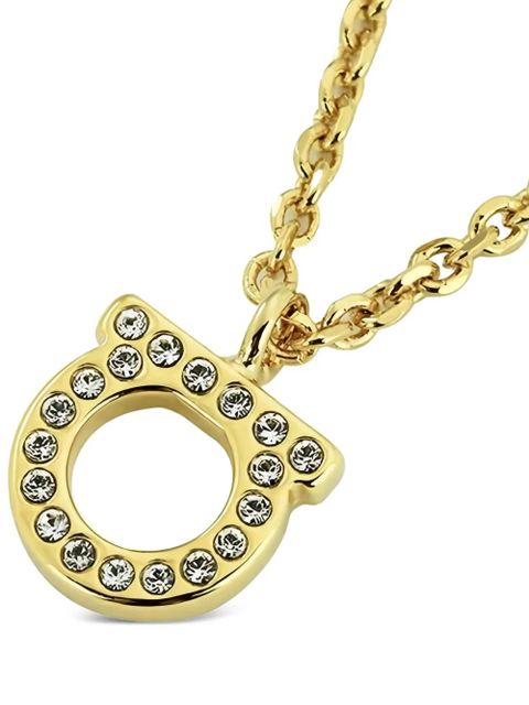 Ferragamo crystal embellishee necklace - Gold
