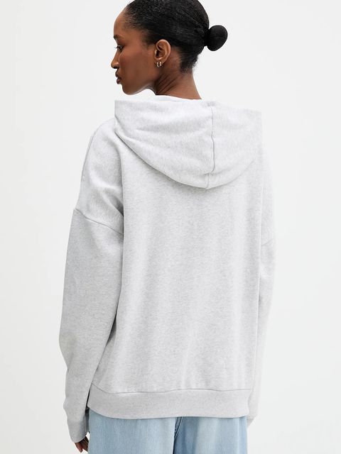 adidas bluza damska kolor szary z kapturem z nadrukiem KT0882