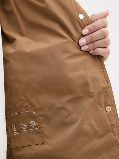 Tommy Hilfiger kurtka puchowa kolor brązowy zimowa WW0WW47279