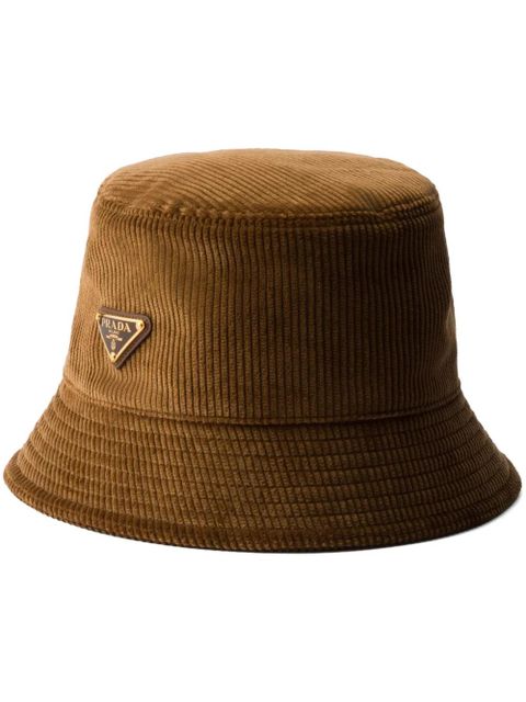 Prada corduroy bucket hat - Brown - zdjęcie produktu nr 1