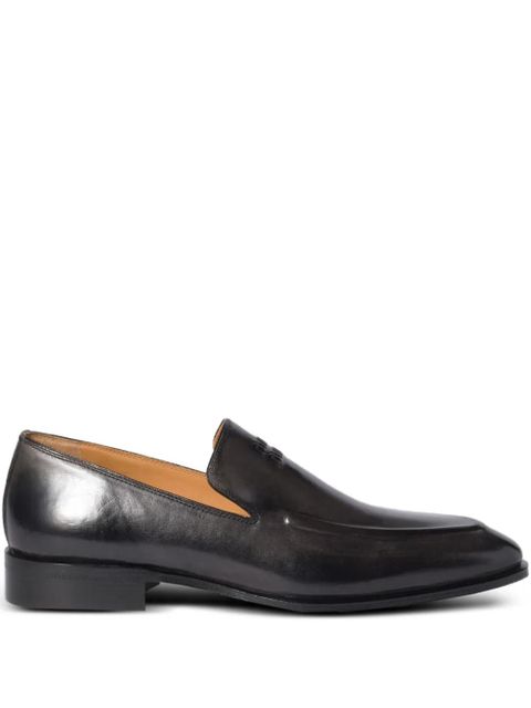 Miu Miu embossed-logo leather loafers - Black - zdjęcie produktu nr 1