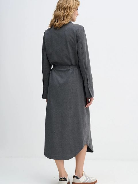 Lacoste sukienka kolor szary midi prosta EF2604