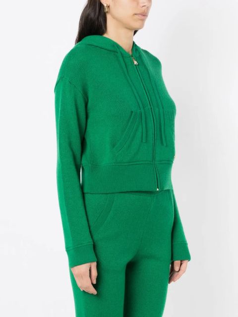 Valentino Garavani logo-plaque cashmere hoodie - Green