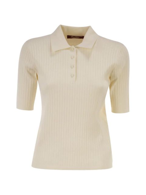 Max Mara ribbed polo top - Neutrals - zdjęcie produktu nr 1