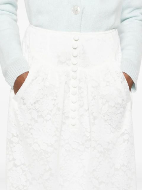 SHUSHU/TONG floral-lace midi skirt - White