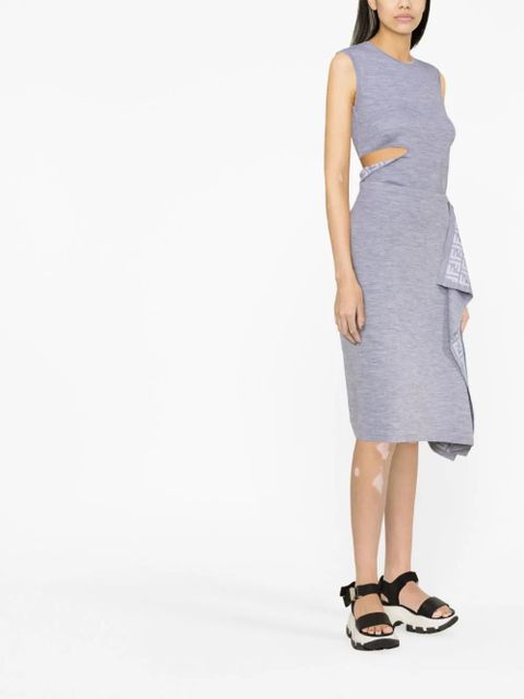 FENDI asymmetric knitted wrap skirt - Grey - zdjęcie produktu nr 2