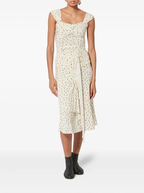 ISABEL MARANT Gyelle ruffled polka dot skirt - Neutrals - zdjęcie produktu nr 2