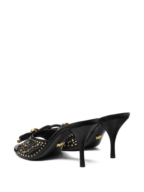 Versace 85mm La Medusa embellished leather mules - Black