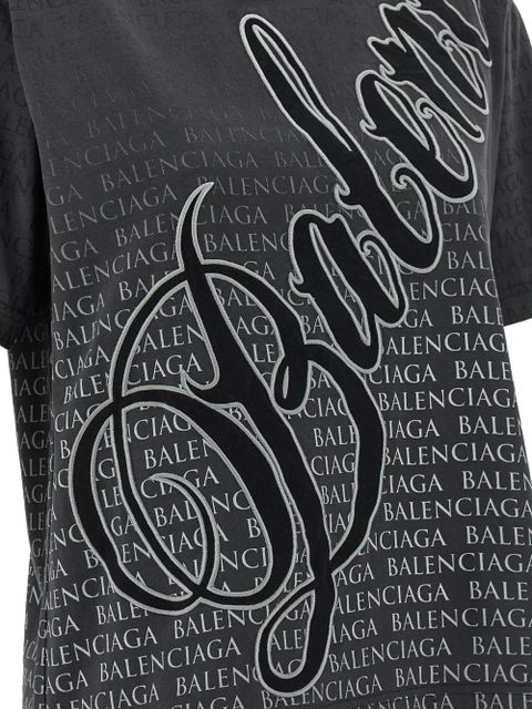 Balenciaga Cursive graphic-print t-shirt - Grey