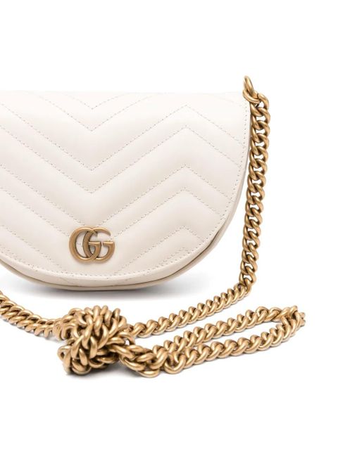 Gucci mini GG Marmont cross body bag - White