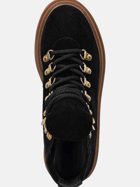 Answear.LAB botki zamszowe kolor czarny na platformie