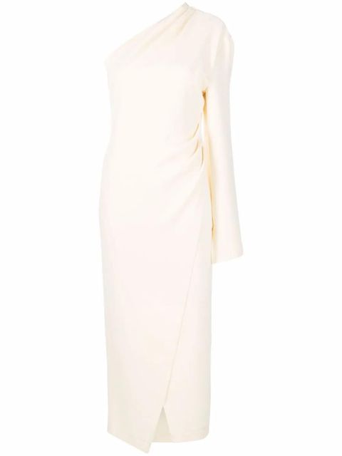 Nanushka one-shoulder midi wrap dress - Neutrals - zdjęcie produktu nr 1