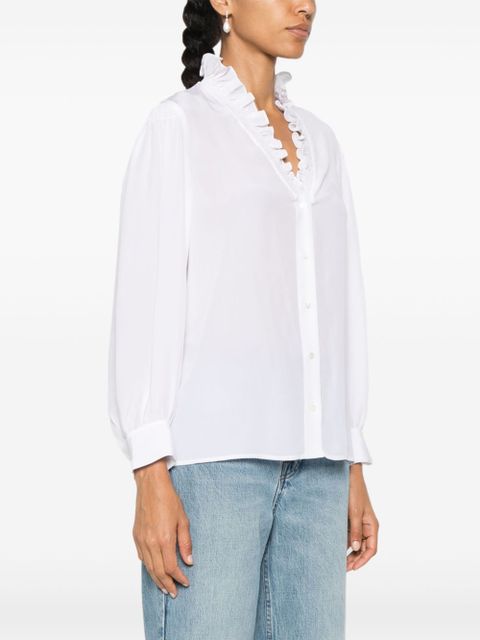 SANDRO ruffle-detail shirt - White