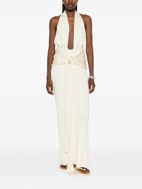 Aya Muse Sereia knotted-waist maxi dress - Neutrals - zdjęcie produktu nr 2