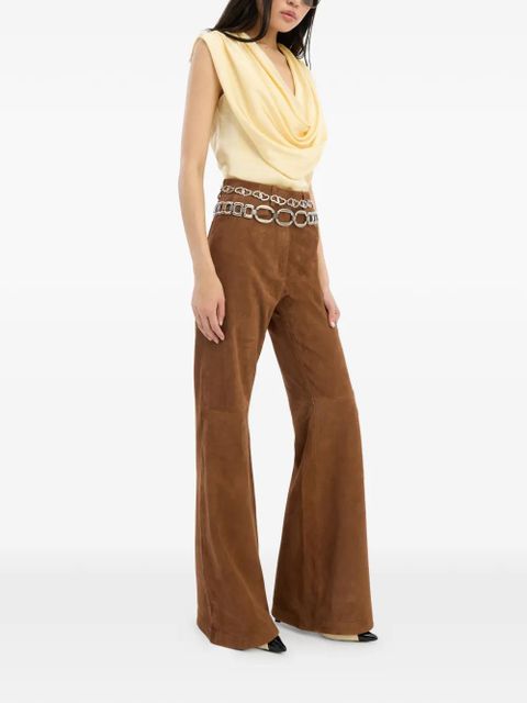 ROTATE BIRGER CHRISTENSEN high-waisted suede trousers - Brown
