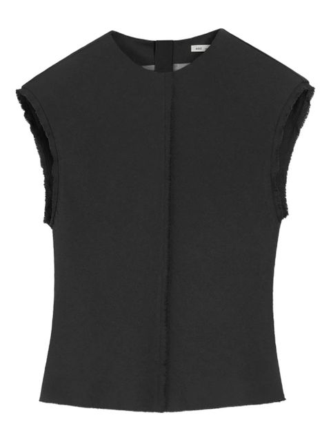 AMI Paris raw-edge sleeveless top - Black - zdjęcie produktu nr 1