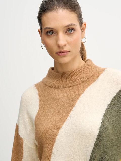 United Colors of Benetton sweter z dodatkiem wełny damski kolor beżowy lekki 11CZE10ER