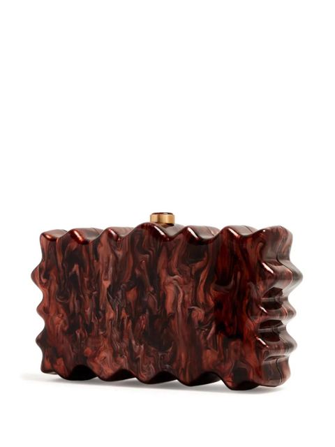 Cult Gaia Paloma marbled clutch bag - Brown - zdjęcie produktu nr 2