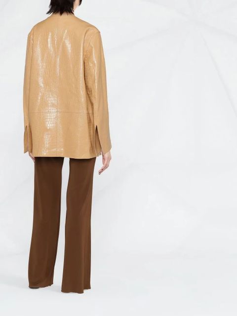 TOTEME crocodile-embossed single-breasted blazer - Neutrals