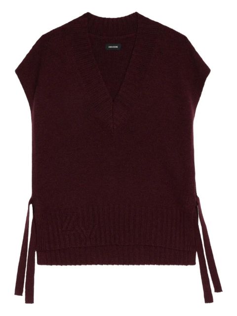 Zadig&Voltaire V-neck side-tie vest - Red - zdjęcie produktu nr 1