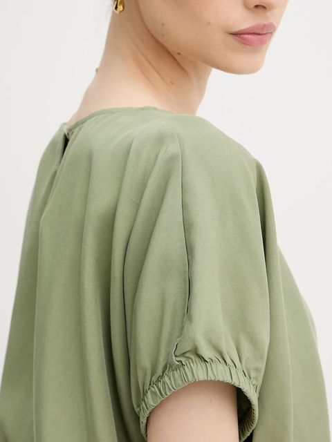 United Colors of Benetton bluzka damska kolor zielony gładka 5NPHDQ0C6