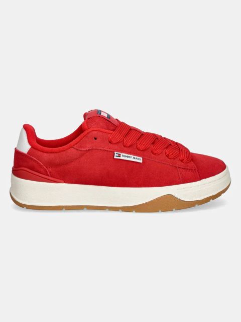 Tommy Jeans sneakersy zamszowe TJW SKATE SNEAKER kolor czerwony EN0EN02677