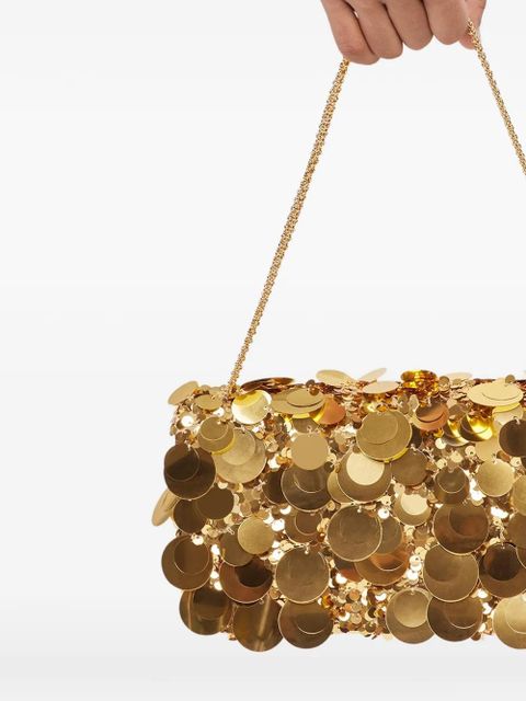 Rabanne sequin-embroidered shoulder bag - Gold