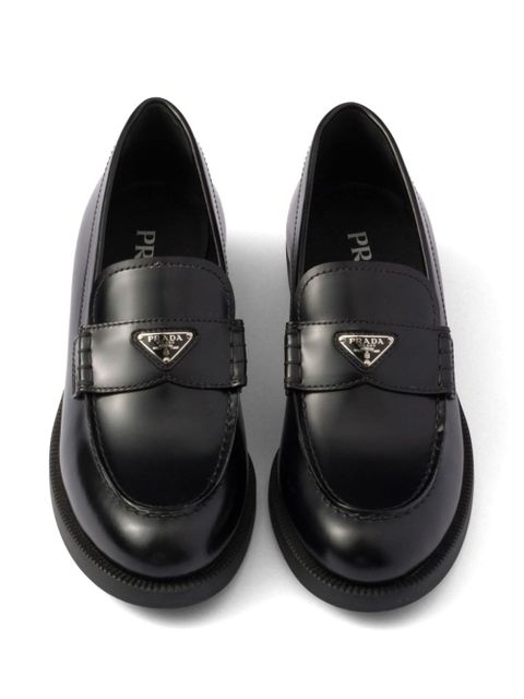 Prada brushed leather loafers - Black