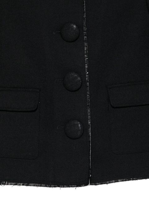 SHUSHU/TONG frayed collared jacket - Black