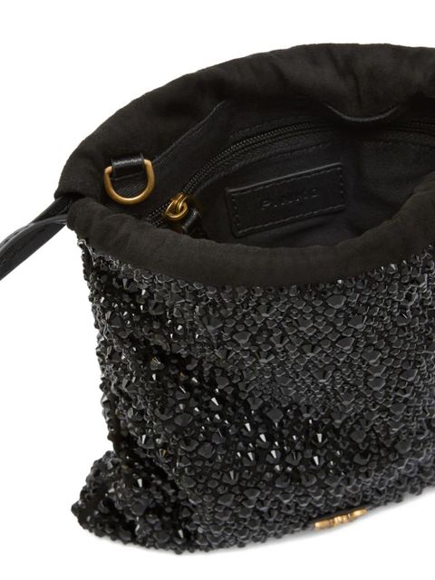 PINKO crystal-embellished drawstring clutch - Black