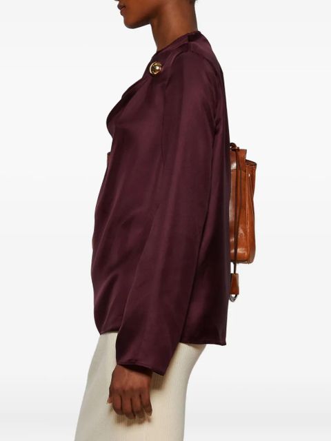 LouLou de Saison Azae draped brooch-detail blouse - Red