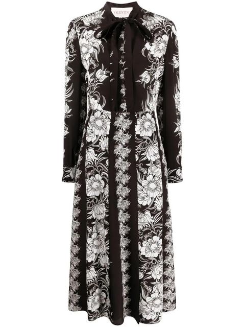 Valentino Garavani floral-print silk maxi dress - Brown - zdjęcie produktu nr 1